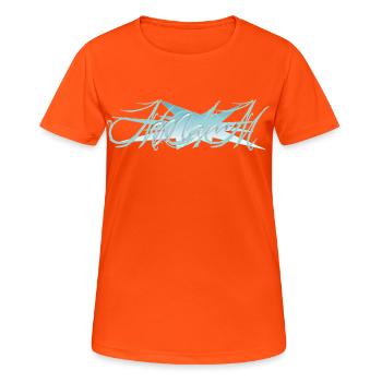 MOM Stern - Frauen T-Shirt atmungsaktiv - Neonorange - Vorne - AI Model Female 172 dark (172cm)