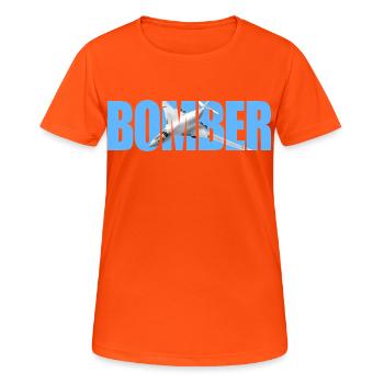 Blouson aviateur Tu-160 - T-shirt respirant Femme - orange néon - Devant - AI Model Female 172 dark (172cm)