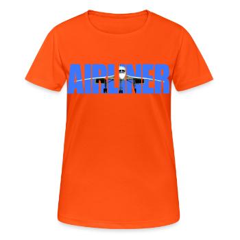 Airliner Concorde - Frauen T-Shirt atmungsaktiv - Neonorange - Vorne - AI Model Female 172 dark (172cm)