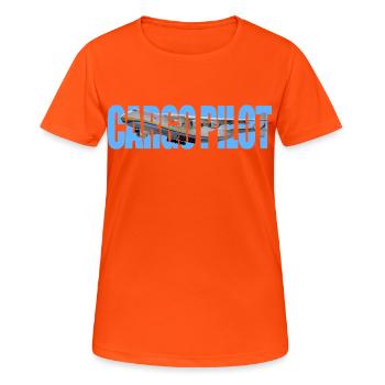 Cargo pilot An-225 - Frauen T-Shirt atmungsaktiv - Neonorange - Vorne - AI Model Female 172 dark (172cm)