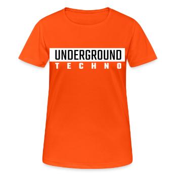 Underground Techno - Women's Breathable T-Shirt - neon orange - Front - AI Model Female 172 dark (172cm)