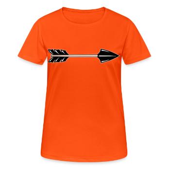Flèche - T-shirt respirant Femme - orange néon - Devant - AI Model Female 172 dark (172cm)