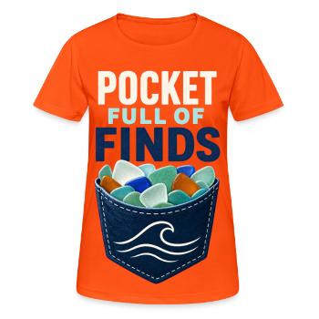 POCKET FULL OF FINDS - Women's Breathable T-Shirt - neon orange - Front - AI Model Female 172 dark (172cm)