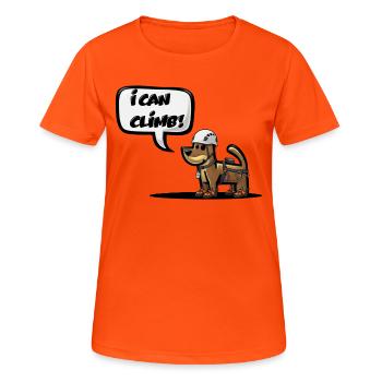 I CAN CLIMB! - Women's Breathable T-Shirt - neon orange - Front - AI Model Female 172 dark (172cm)