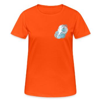 Alpinisme, escalade en montagne - T-shirt respirant Femme - orange néon - Devant - AI Model Female 172 dark (172cm)