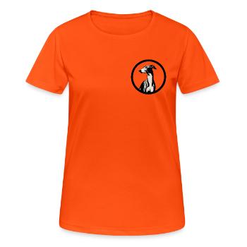Galgo-Logo Nr3 - Frauen T-Shirt atmungsaktiv - Neonorange - Vorne - AI Model Female 172 dark (172cm)