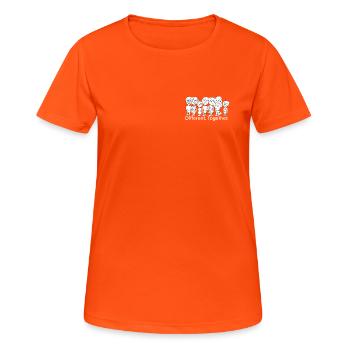Verschiedenheit und Zusammenhalt - Frauen T-Shirt atmungsaktiv - Neonorange - Vorne - AI Model Female 172 dark (172cm)