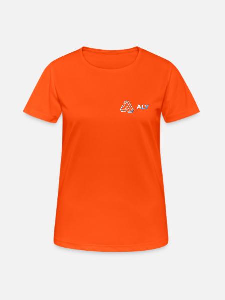Aly Neon Triad Logo - Frauen T-Shirt atmungsaktiv - Neonorange