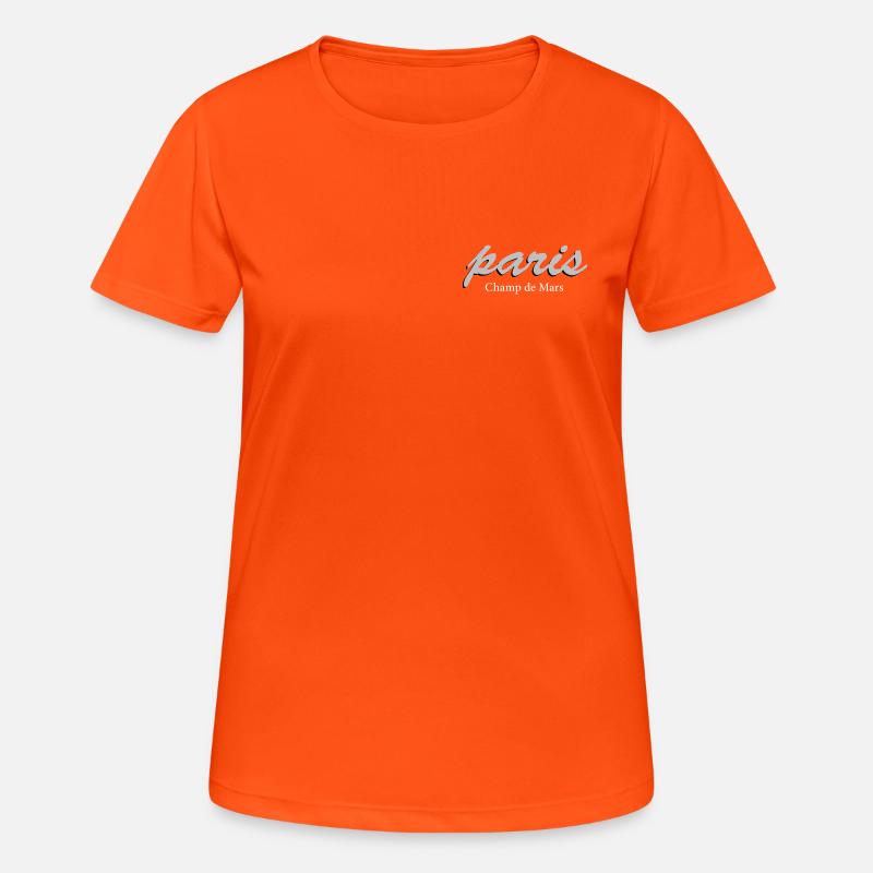 Paris Champ de Mars Vintage Script - Women's Breathable T-Shirt - neon orange