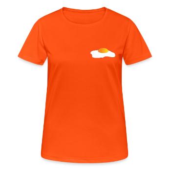 Spiegelei Minimal-Icon Gelborange - Frauen T-Shirt atmungsaktiv - Neonorange - Vorne - AI Model Female 172 dark (172cm)