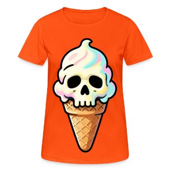 Crâne Glacé Arcenciel - T-shirt respirant Femme - orange néon - Devant - AI Model Female 172 dark (172cm)