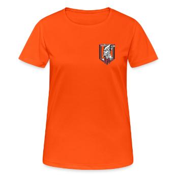 Official 92nd Infantry Regiment Badge 2025 - Women's Breathable T-Shirt - neon orange - Front - AI Model Female 172 dark (172cm)