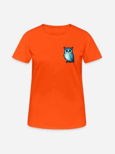 Seelentier und Wächterwesen: Eule - Frauen T-Shirt atmungsaktiv - Neonorange
