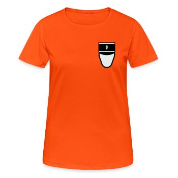 Gendarm Képi G.D. (Abteilungsgendarm) - Frauen T-Shirt atmungsaktiv - Neonorange - Vorne - AI Model Female 172 dark (172cm)