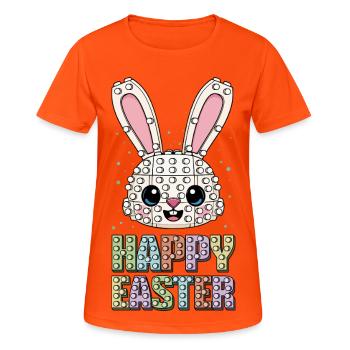 Meisterbauer Ziegelbauer Bunny Face Ziegel - Frauen T-Shirt atmungsaktiv - Neonorange - Vorne - AI Model Female 172 dark (172cm)