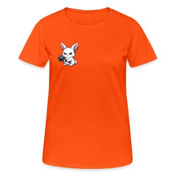 Cuddly bunny with spiked hammer - Women's Breathable T-Shirt - neon orange - Front - AI Model Female 172 dark (172cm)