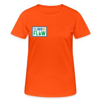 Climb in Flow range - Women's Breathable T-Shirt - neon orange - Front - AI Model Female 172 dark (172cm)