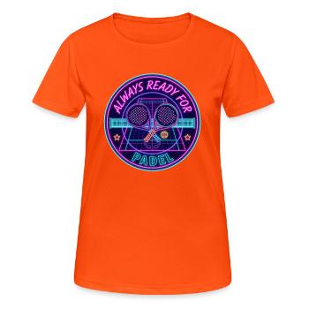 Neon Padel Club Logo - Frauen T-Shirt atmungsaktiv - Neonorange - Vorne - AI Model Female 172 dark (172cm)