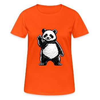 PNDA FCK - Frauen T-Shirt atmungsaktiv - Neonorange - Vorne - AI Model Female 172 dark (172cm)