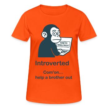 Introverted - Help - Women's Breathable T-Shirt - neon orange - Front - AI Model Female 172 dark (172cm)