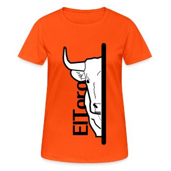 taureau caché - T-shirt respirant Femme - orange néon - Devant - AI Model Female 172 dark (172cm)
