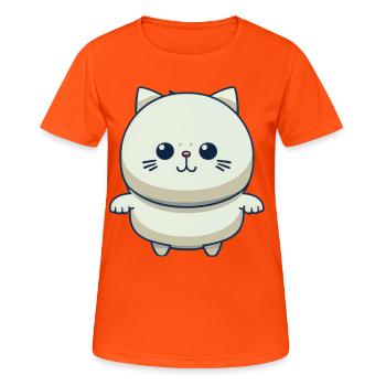 Chat mignon - T-shirt respirant Femme - orange néon - Devant - AI Model Female 172 dark (172cm)