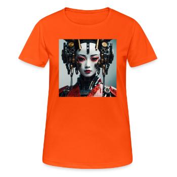 Stimpson - I`m AI Cover - Frauen T-Shirt atmungsaktiv - Neonorange - Vorne - AI Model Female 172 dark (172cm)