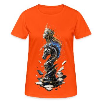 Elektrischer Königlicher Ritter - Frauen T-Shirt atmungsaktiv - Neonorange - Vorne - AI Model Female 172 dark (172cm)