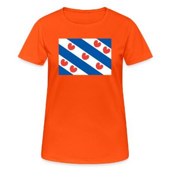 Drapeau frison - T-shirt respirant Femme - orange néon - Devant - AI Model Female 172 dark (172cm)