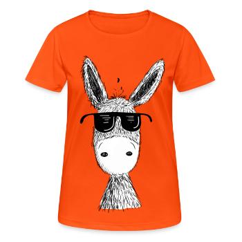 Funny Ass With Cool Sunglasses I Muli I Fun - Women's Breathable T-Shirt - neon orange - Front - AI Model Female 172 dark (172cm)