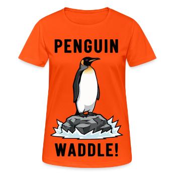 King Penguin Antarctica Waddle Penguin Black - Women's Breathable T-Shirt - neon orange - Front - AI Model Female 172 dark (172cm)