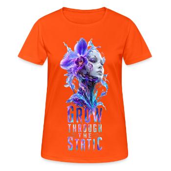 Wechse durch das Rauschen - Frauen T-Shirt atmungsaktiv - Neonorange - Vorne - AI Model Female 172 dark (172cm)