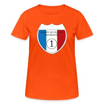 Equipe de France des Beaufs - T-shirt respirant Femme - orange néon - Devant - AI Model Female 172 dark (172cm)