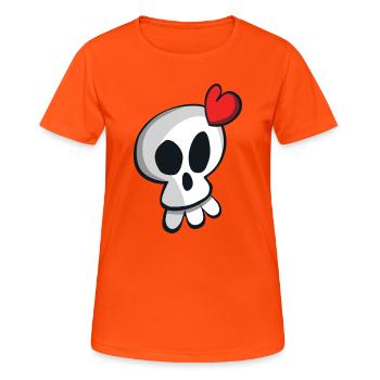 TETE DE MORT - T-shirt respirant Femme - orange néon - Devant - AI Model Female 172 dark (172cm)