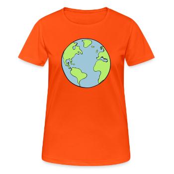 terre - T-shirt respirant Femme - orange néon - Devant - AI Model Female 172 dark (172cm)