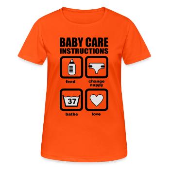 Baby - Frauen T-Shirt atmungsaktiv - Neonorange - Vorne - AI Model Female 172 dark (172cm)