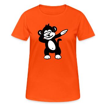 Monochromer Panda Wink Doodle - Frauen T-Shirt atmungsaktiv - Neonorange - Vorne - AI Model Female 172 dark (172cm)