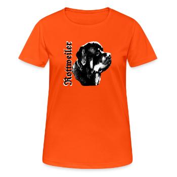 Rottweiler, dog head, dog fight, dog owner, - Women's Breathable T-Shirt - neon orange - Front - AI Model Female 172 dark (172cm)