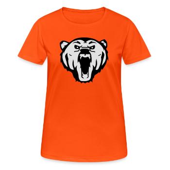 bear Bär grizzly - Frauen T-Shirt atmungsaktiv - Neonorange - Vorne - AI Model Female 172 dark (172cm)