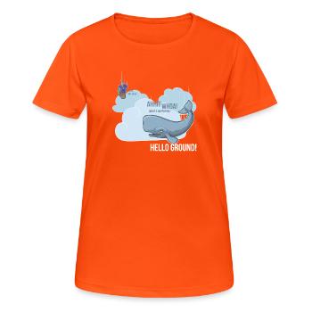 Whale & Petunia - Frauen T-Shirt atmungsaktiv - Neonorange - Vorne - AI Model Female 172 dark (172cm)