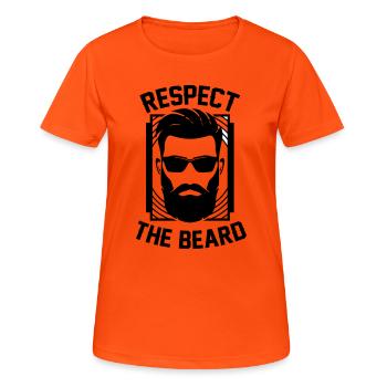 Respecter Le roi barbe respecte Barde - T-shirt respirant Femme - orange néon - Devant - AI Model Female 172 dark (172cm)