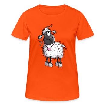 Mouton Rêveuse - T-shirt respirant Femme - orange néon - Devant - AI Model Female 172 dark (172cm)