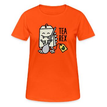 Tea Rex ( T-rex ) - Women's Breathable T-Shirt - neon orange - Front - AI Model Female 172 dark (172cm)