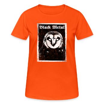 Black Metal Eule - Frauen T-Shirt atmungsaktiv - Neonorange - Vorne - AI Model Female 172 dark (172cm)