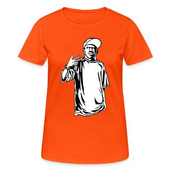 Rappeur gangster - T-shirt respirant Femme - orange néon - Devant - AI Model Female 172 dark (172cm)