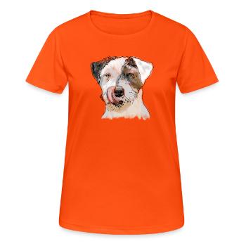 Terrier - Frauen T-Shirt atmungsaktiv - Neonorange - Vorne - AI Model Female 172 dark (172cm)