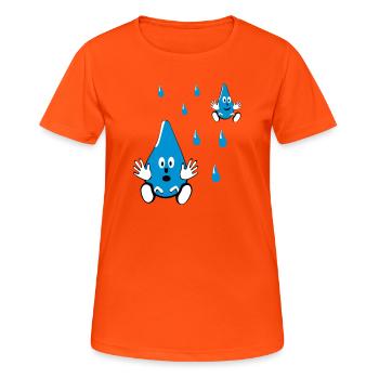 Petits amis goutte d’eau - T-shirt respirant Femme - orange néon - Devant - AI Model Female 172 dark (172cm)