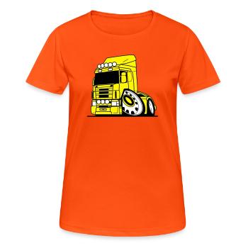 V8 truck Vabis - Women's Breathable T-Shirt - neon orange - Front - AI Model Female 172 dark (172cm)