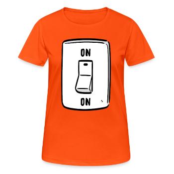 Switch ON Cool Humor Funny Motivation - Women's Breathable T-Shirt - neon orange - Front - AI Model Female 172 dark (172cm)