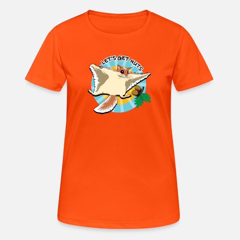 Fliegendes Eichhörnchen - Let es Get Nuts - Frauen T-Shirt atmungsaktiv - Neonorange